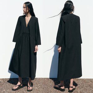 ZARA long black cotton 2183 dress